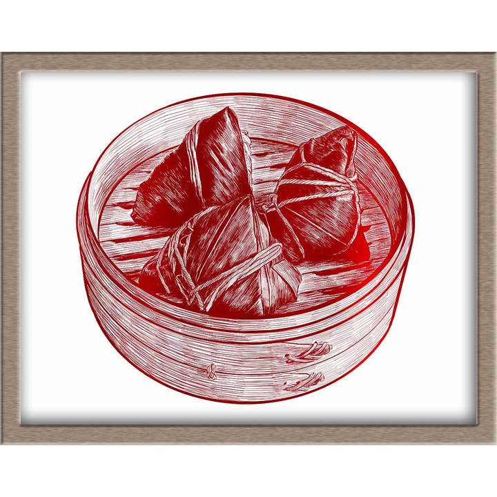 JoyousJoyfulJoyness - Wholesale Art Print - Zong Zi (Sticky Rice Dumpling) Foiled Art Print3