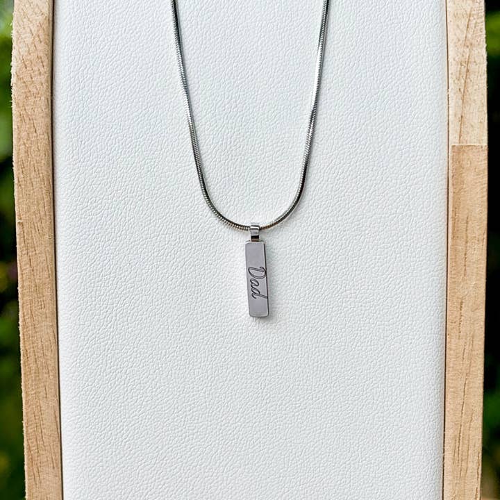 Collier mini Meilleur Papa - Acier inoxydable pour la vente par Arthousefern