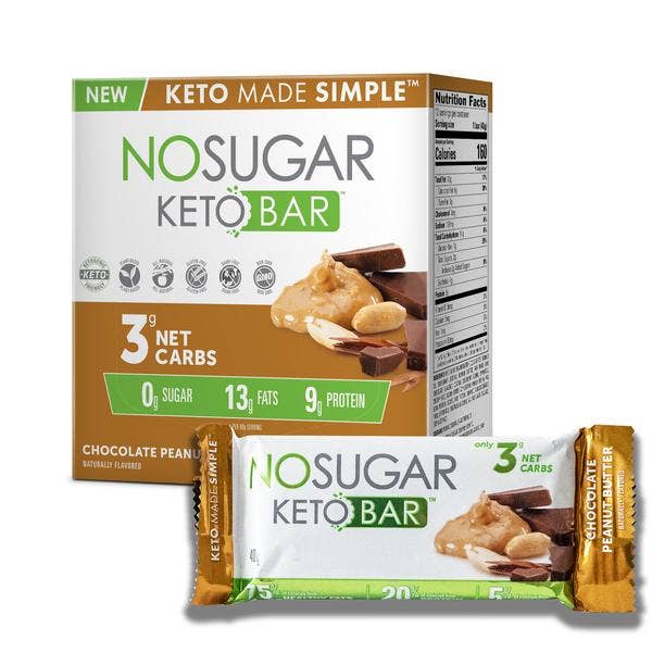 No Sugar Keto Bar - Dark Chocolate Peanut Butter for wholesale by No Sugar Company