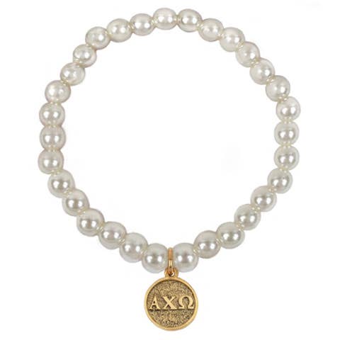 Alpha Chi Omega Sorority Pearl Stretcharmband för wholesale av Shawn Paul