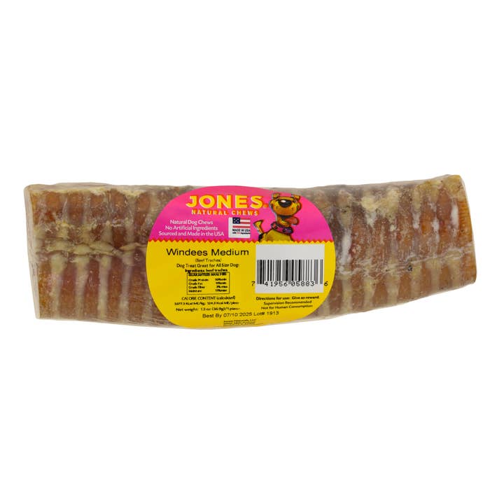 Jones Natural Chews - Wholesale Pet Treats - Dog - Beef Windees Medium 1 Pack Shrink Wrap with Round Label