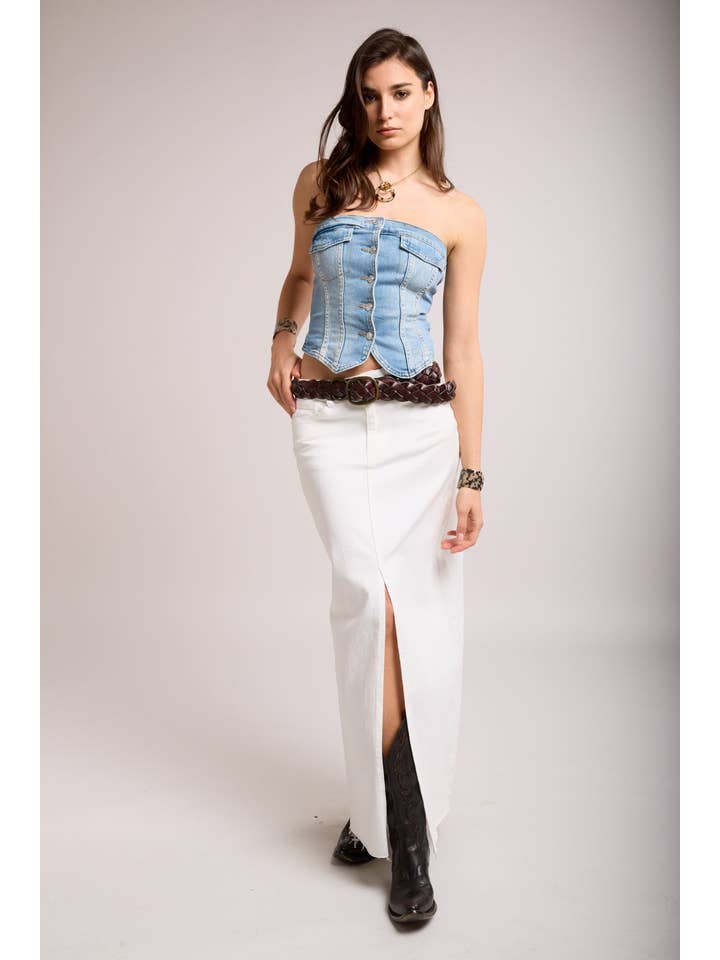 Jupe fendue avant blanc - Pauline for wholesale on Faire