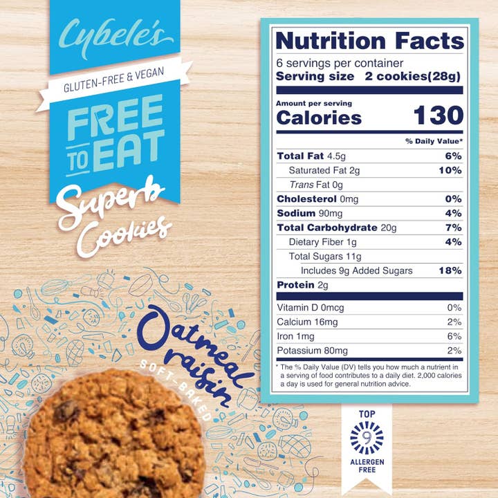 Awakened Foods - Wholesale Cookie - Cybele's Free to Eat Soft-Baked Oatmeal Raisin Cookies4