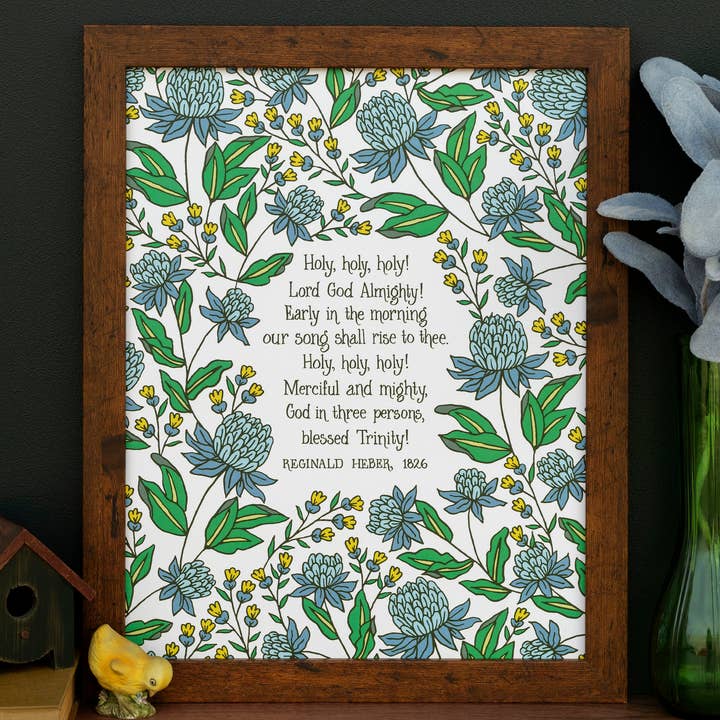 Saint, saint, saint ! Impression artistique du cantique - 11x14 - bleu layette pour la vente par Little Things Studio