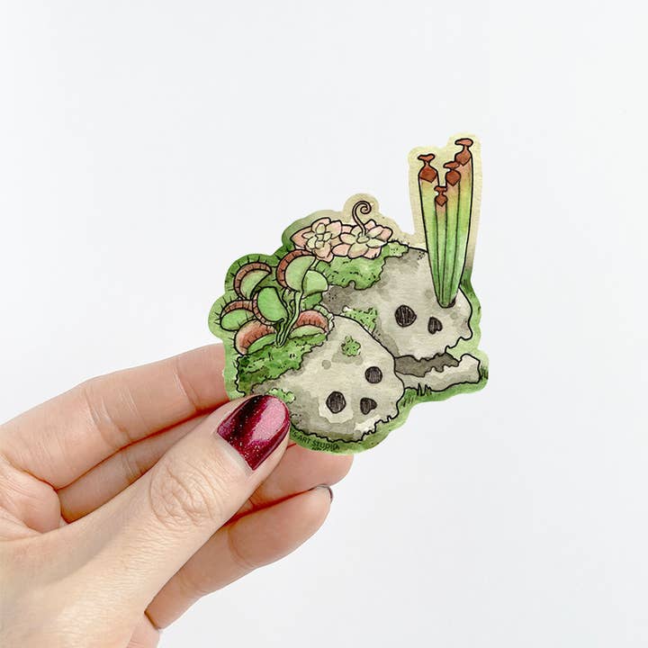 Motif's Art Studio - Wholesale Sticker - Skulls with Carnivorous Plants Sticker1