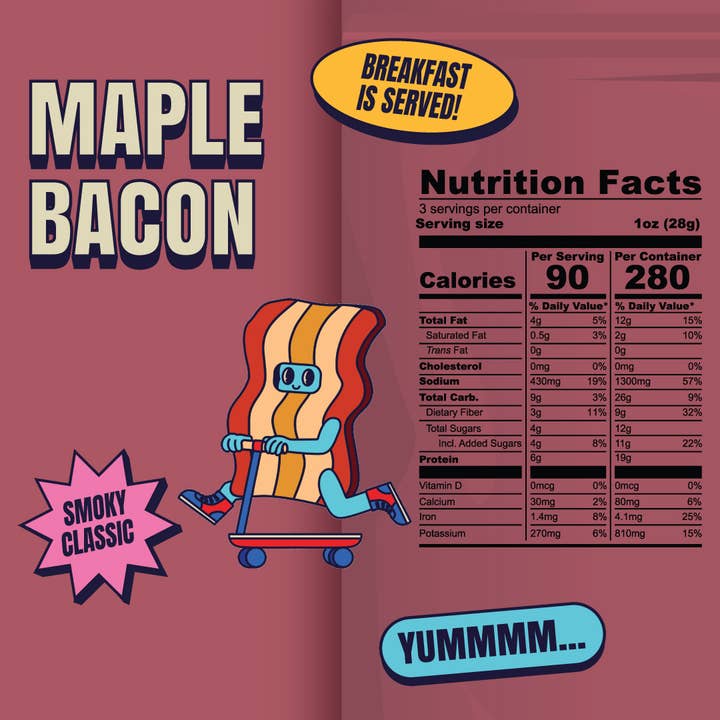 Louisville Vegan Jerky Co. - Wholesale Jerky - Vegan & Plant Based Maple Bacon Jerky 3 oz
