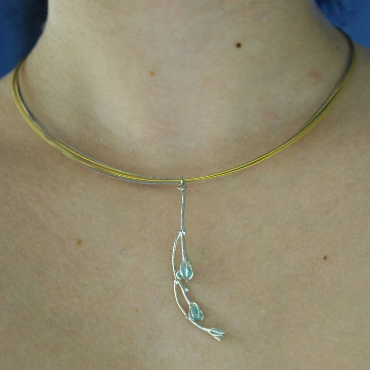 Jasmine Twig Necklace: Floral Nature Jewelry for wholesale by Mother Nature Jewelry