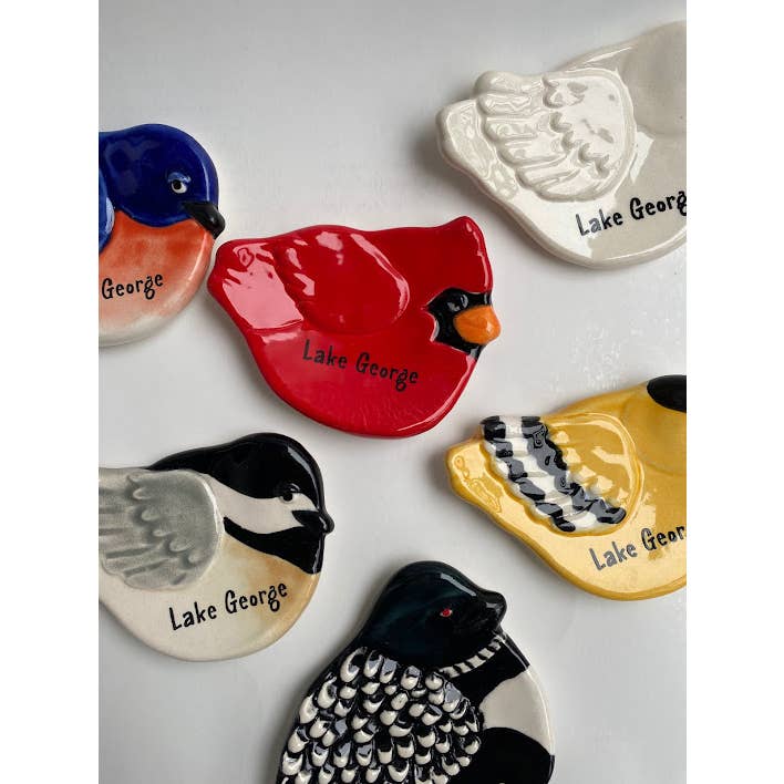 August Ceramics - Wholesale Jewelry Dish - Ceramic Bird Dish: Loon
