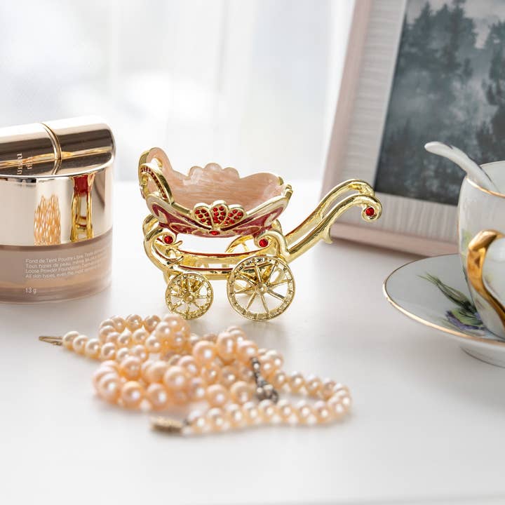 Keren Kopal - Wholesale Sieradendoos/organizer - Red vintage kinderwagen Trinket Box kinderwagen11