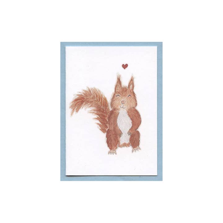 Red Squirrel Love Enclosure Card for wholesale by Zucchini Fish