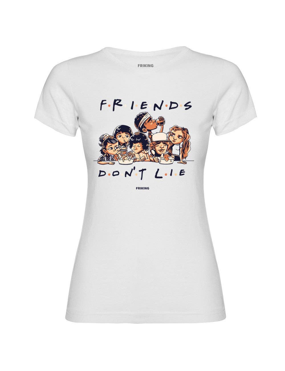 Blank T-shirt manches courtes Stranger Friends pour femmes, taille 22 en vente sur Faire0