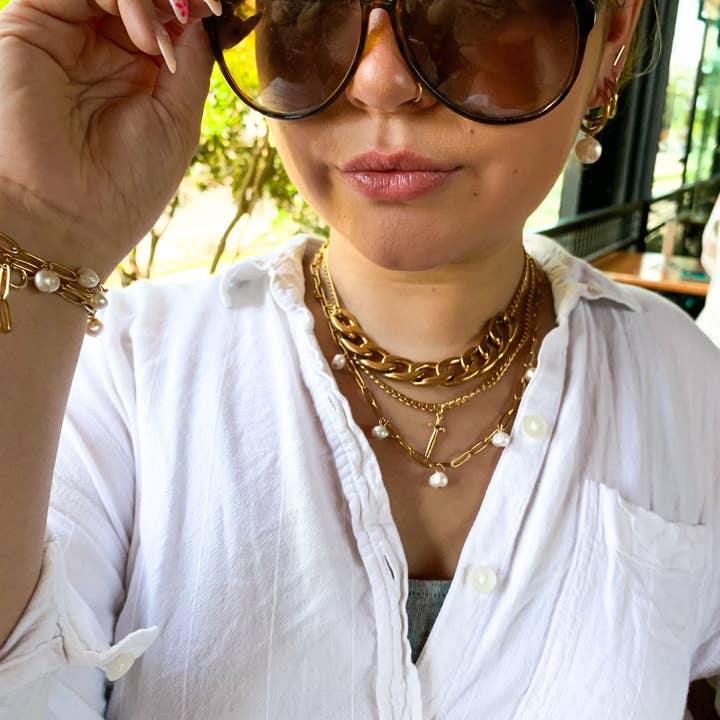 DRIP JEWELRY - Wholesale Beaded/Pearl Necklace - Sabrina Paperclip3