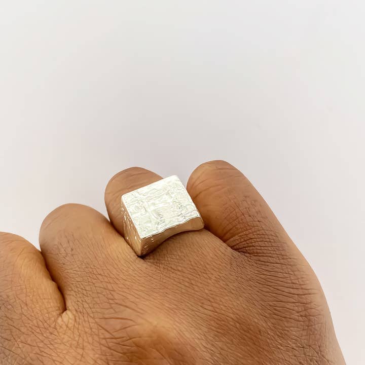 MOCA Jewellery - Wholesale Signet Ring - Textured Signet Ring12