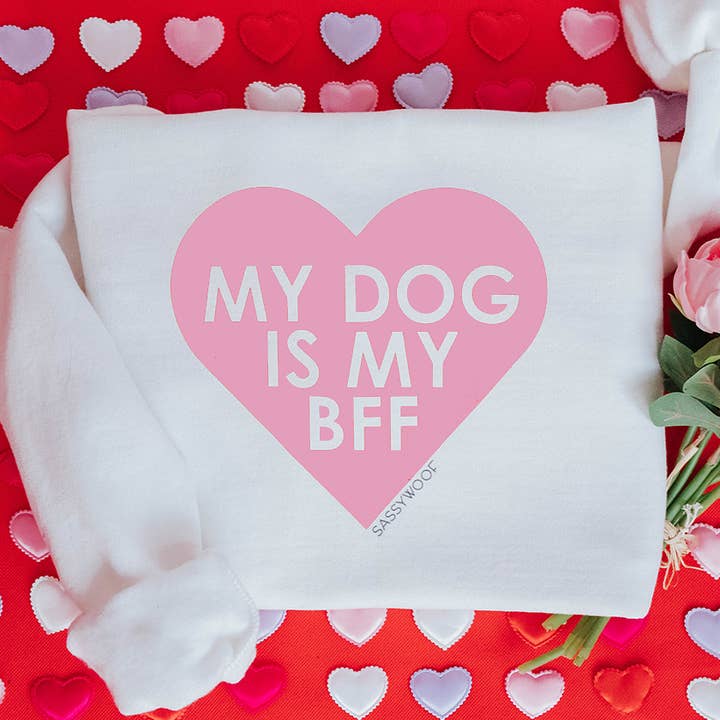 Crewneck Sweatshirt - My Dog is my BFF (PINK) for wholesale by SASSY WOOF