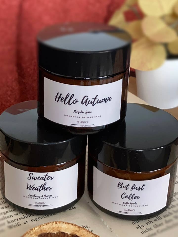 Hello Fall Trio Candles for wholesale by Suri & Co.Ch