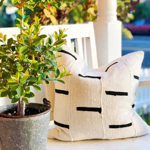 Black and online white mudcloth pillow