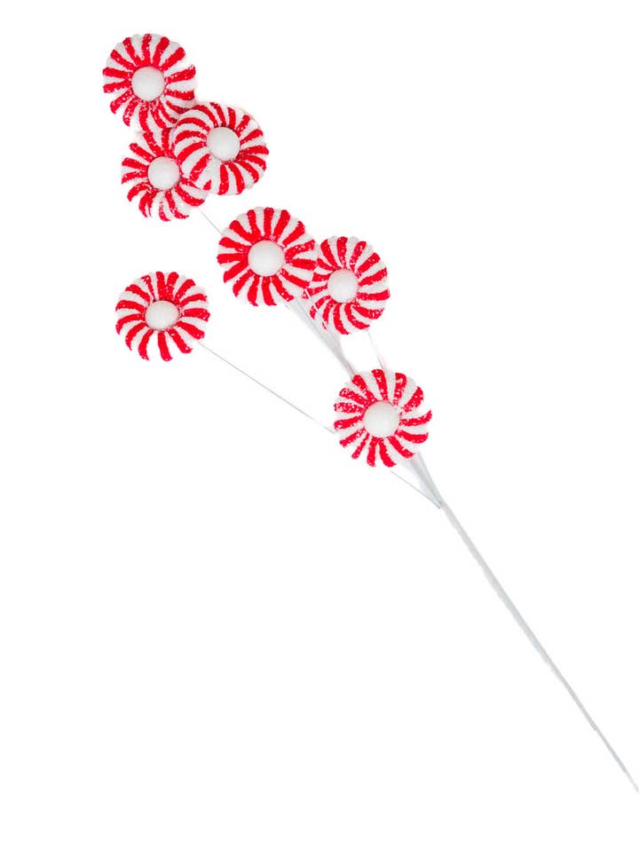 Red/White Tree Pick with Adjustable Wiring for wholesale by Starlight Collection