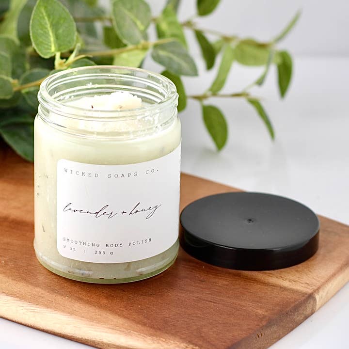 Wicked Soaps Co. - Vente Gommage/exfoliant pour le corps - Vernis pour le corps Lavender + Honey0