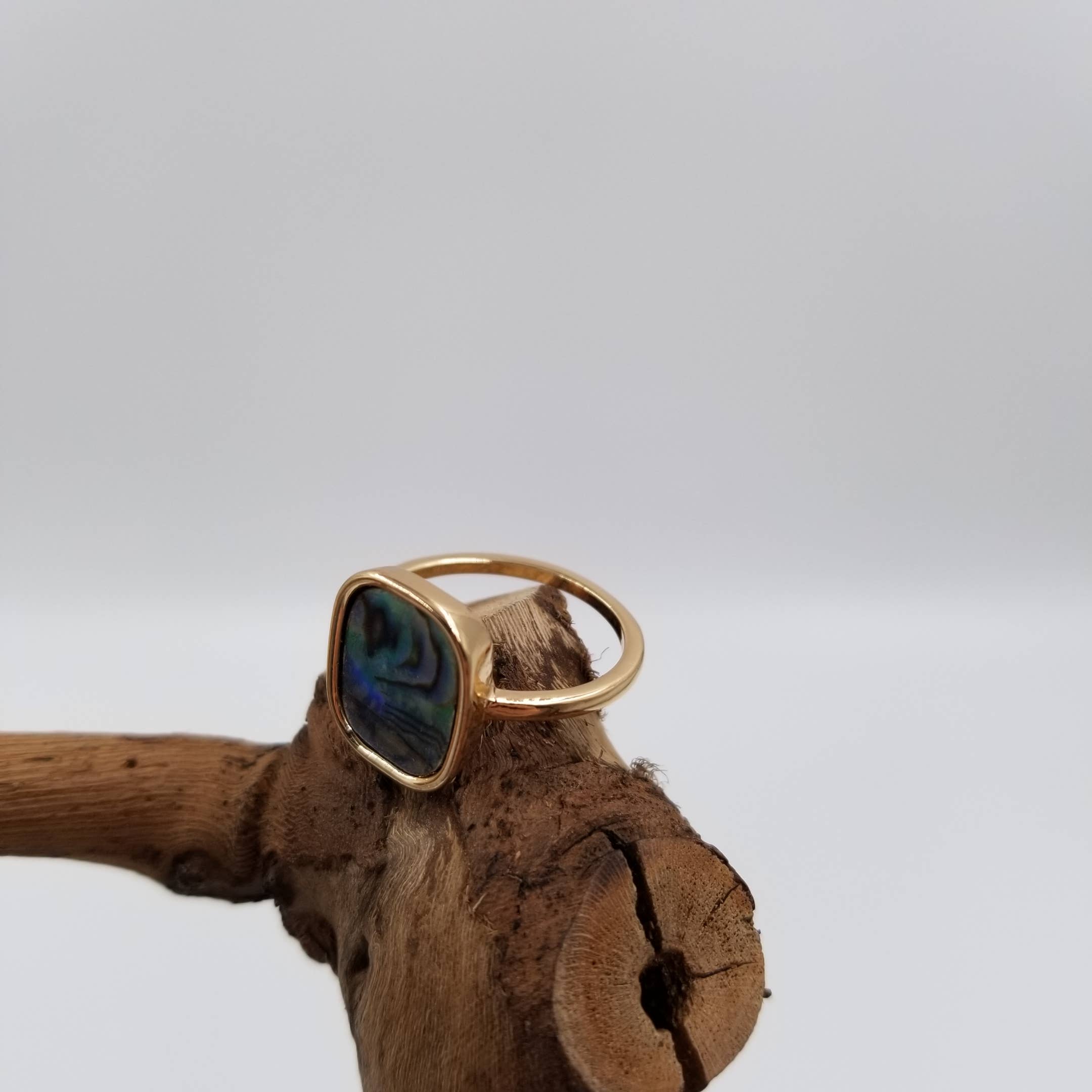 CHAKRA JEWELRY - Vendita all'ingrosso Anelli cocktail/statement - Anello con lapislazzuli, ametista e conchiglia1