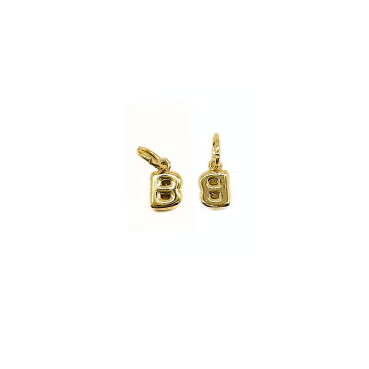 The Charm Bar Company - Wholesale Individual charm/pendant - 18K Gold Bubble Letters - Wholesale Alphabet1