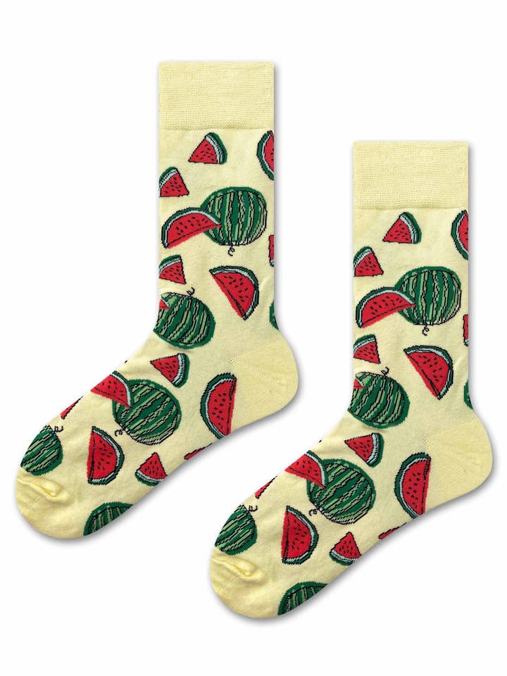 Fräscha strumpor med motiv av vattenmelon 🍉 för wholesale av Marc JoJo