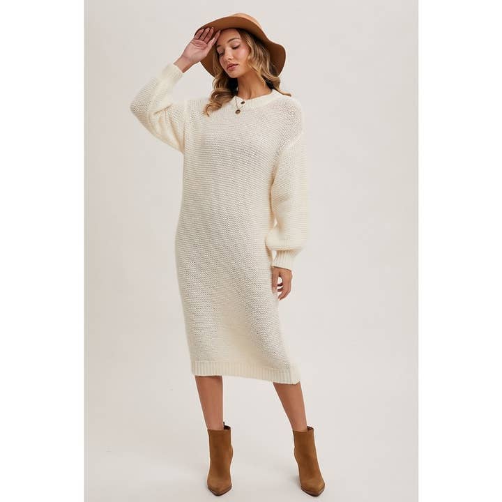 STYLE USA - Wholesale Dress - Women's - OVERSIZED KNIT MIDI DRESS1
