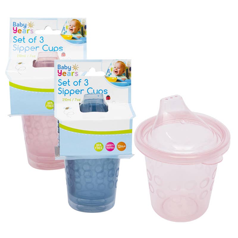 Deluxe Import Trading - Wholesale Drinking Glass/Cup - Kids & Baby - Baby Years Set of 3 Sipper Cups Assorted0
