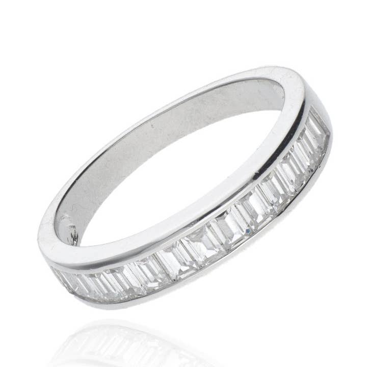 Sterling Silver Solitaire Baguette Ring for wholesale by Las Joyas de Amanda