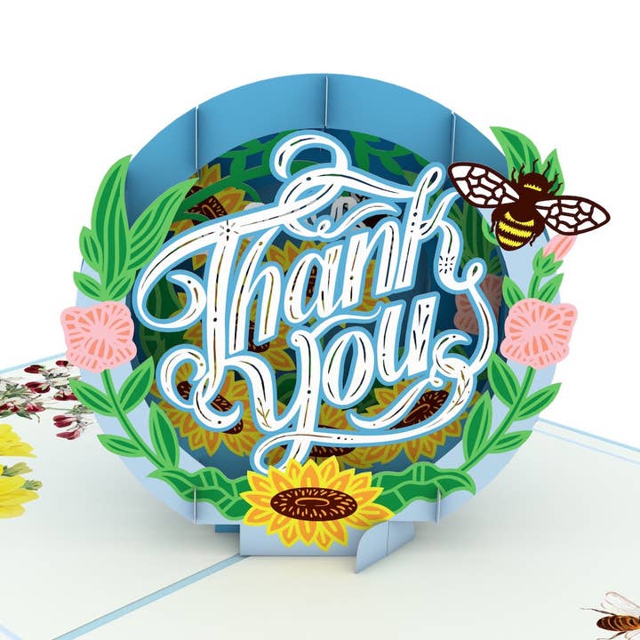 Thank You Floral 5''x7'' Card, Thank You Cards for wholesale by Lovepop Cards