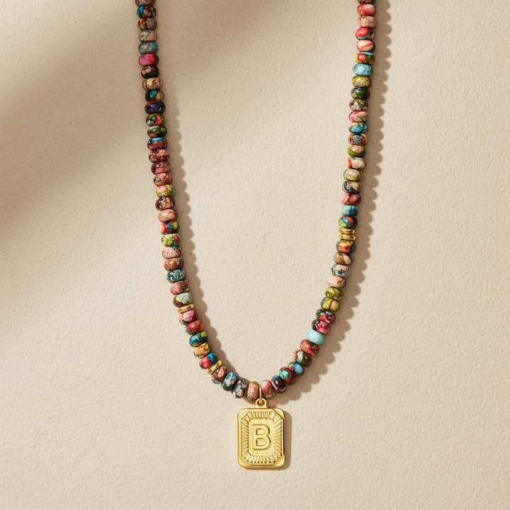 Colar com Letra de Jaspe Imperial Colorido por atacado de Cape Diablo