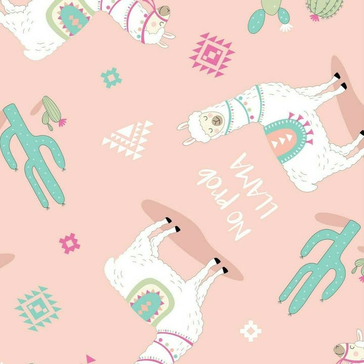 Tecido Llama Rosa, Tecido Kids, Tecido Algodão, Tecido Animal, Tecido Mexicano por atacado de Kims Crafty Corner