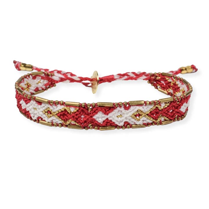 Bali Friendship Bracelet - Red and White for wholesale by Love Is Project