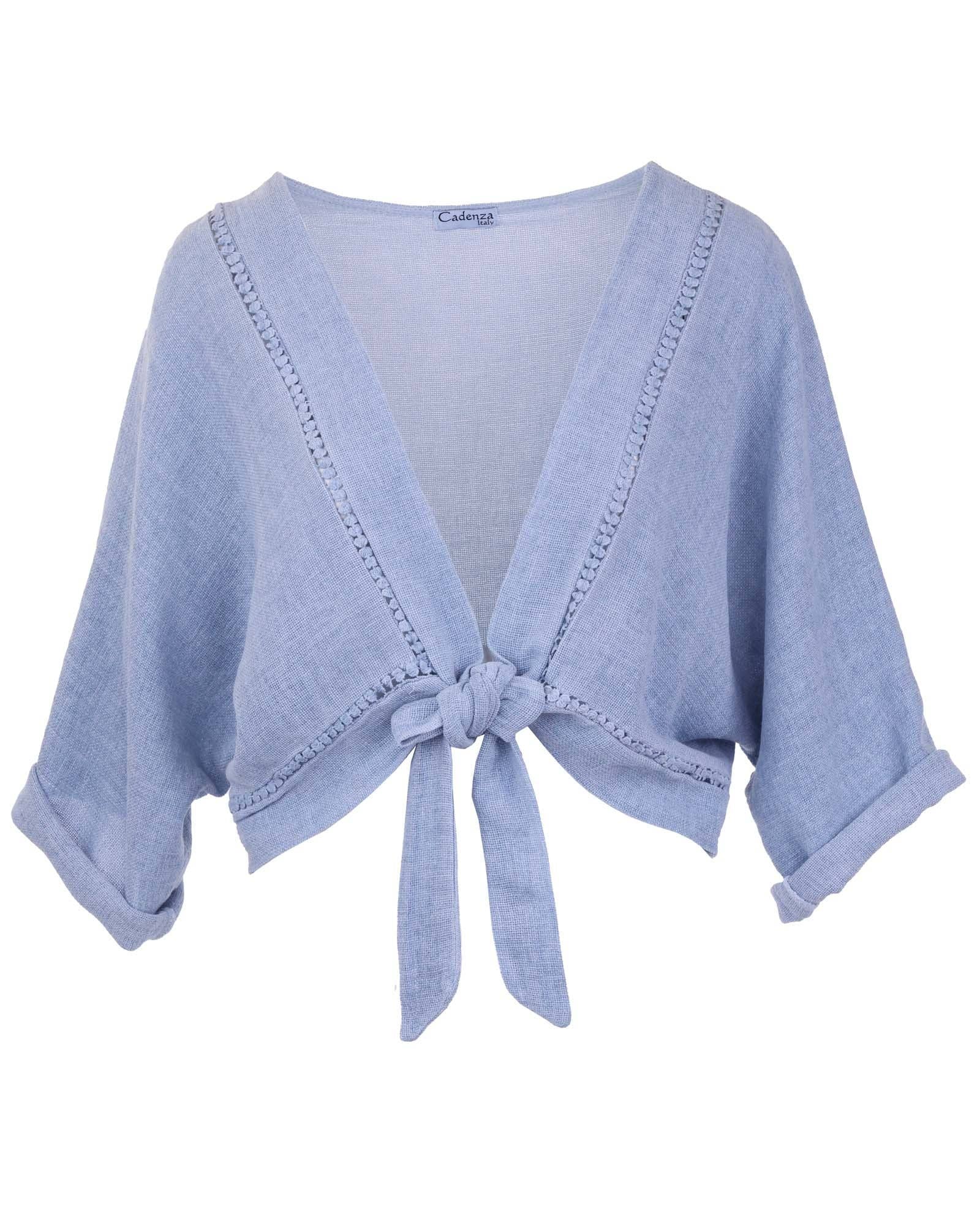 Cadenza Italy Ltd - Wholesale Jacket - Women's - Linen and Cotton Blend Tie Front Jacket5