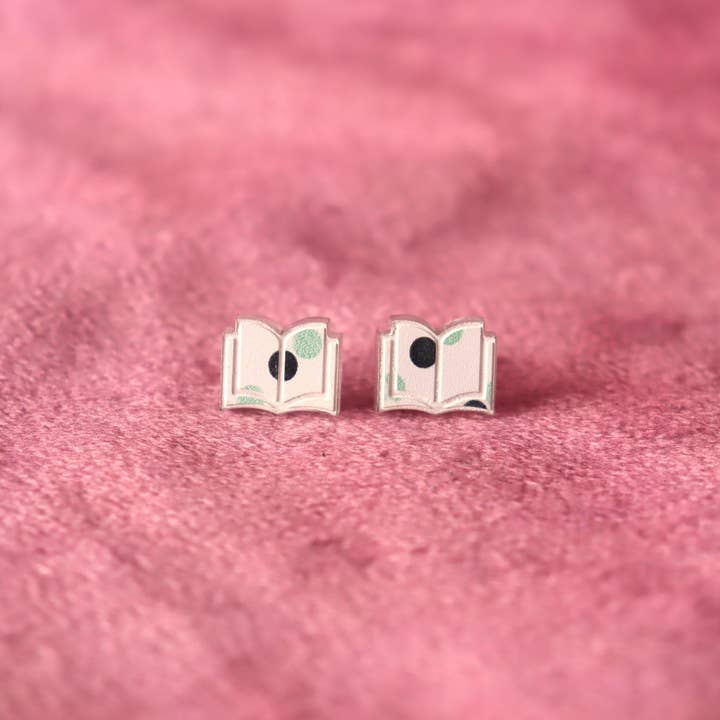 Sunshine Studio - Wholesale Stud/Post Earrings - Open Book Tiny Stud Earrings27