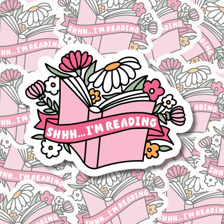 Shhh… I'm Reading Waterproof Stickers for wholesale by Konfetti & Co