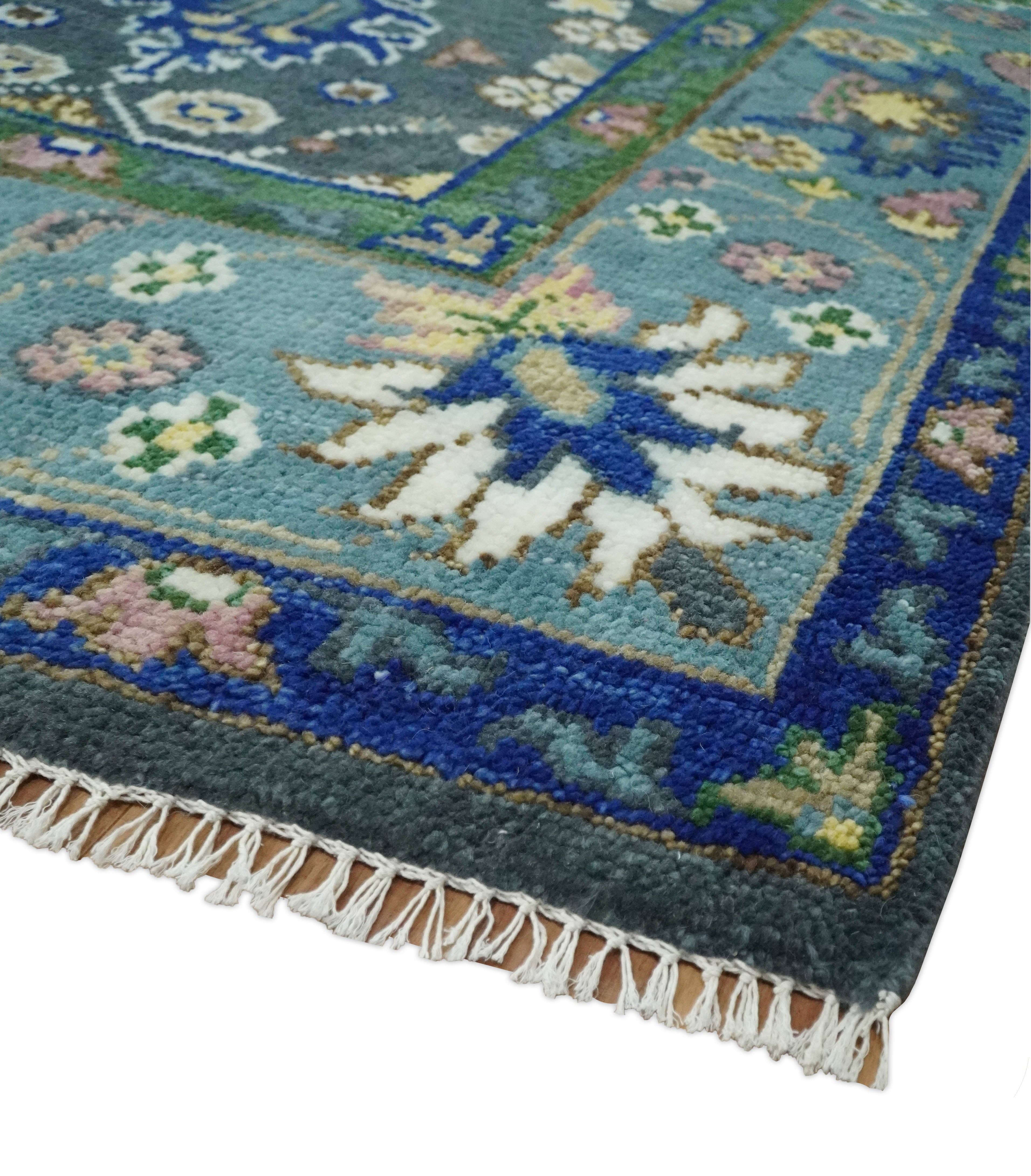 The Rug Decor, Inc. – Tapete por atacado – Antigo 4x6, 5x8, 6x9, 8x10, 9x12, 10x14 e 12x15 Musgo Verde Nocado à Mão e Azul Tapete de Lã Oushak Vintage Turco Tradicional Turco, Sala de Estar e Quarto6