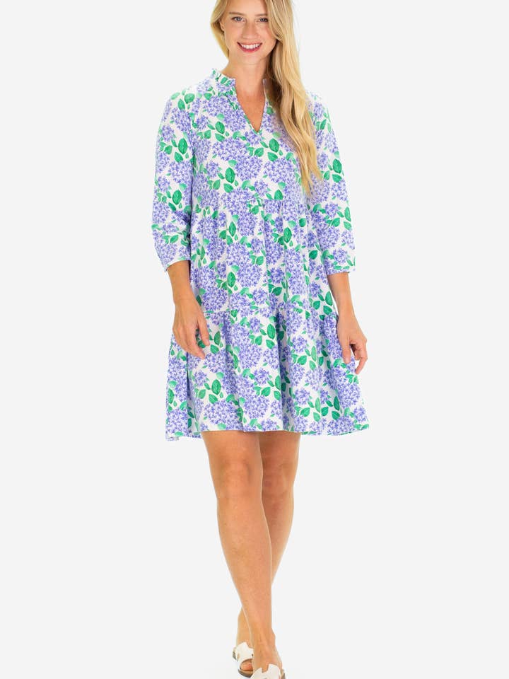 The Fiona Dress in Hydrangea Bloom for wholesale by Duffield Lane