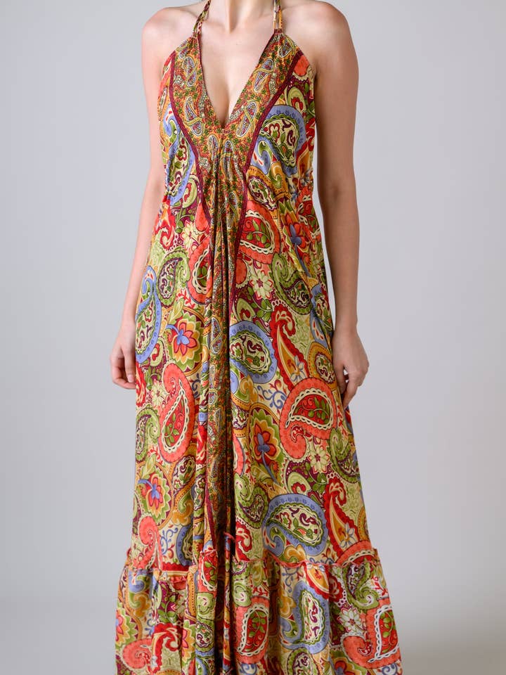 Assorted Rhea Patterned Halter Dress for wholesale on Faire7