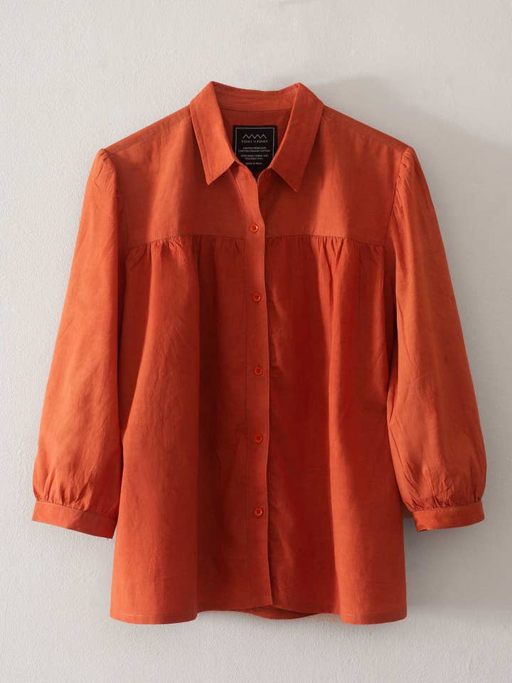 Coral Organic Cotton Natural Dyed Blouse for wholesale by Point To Point