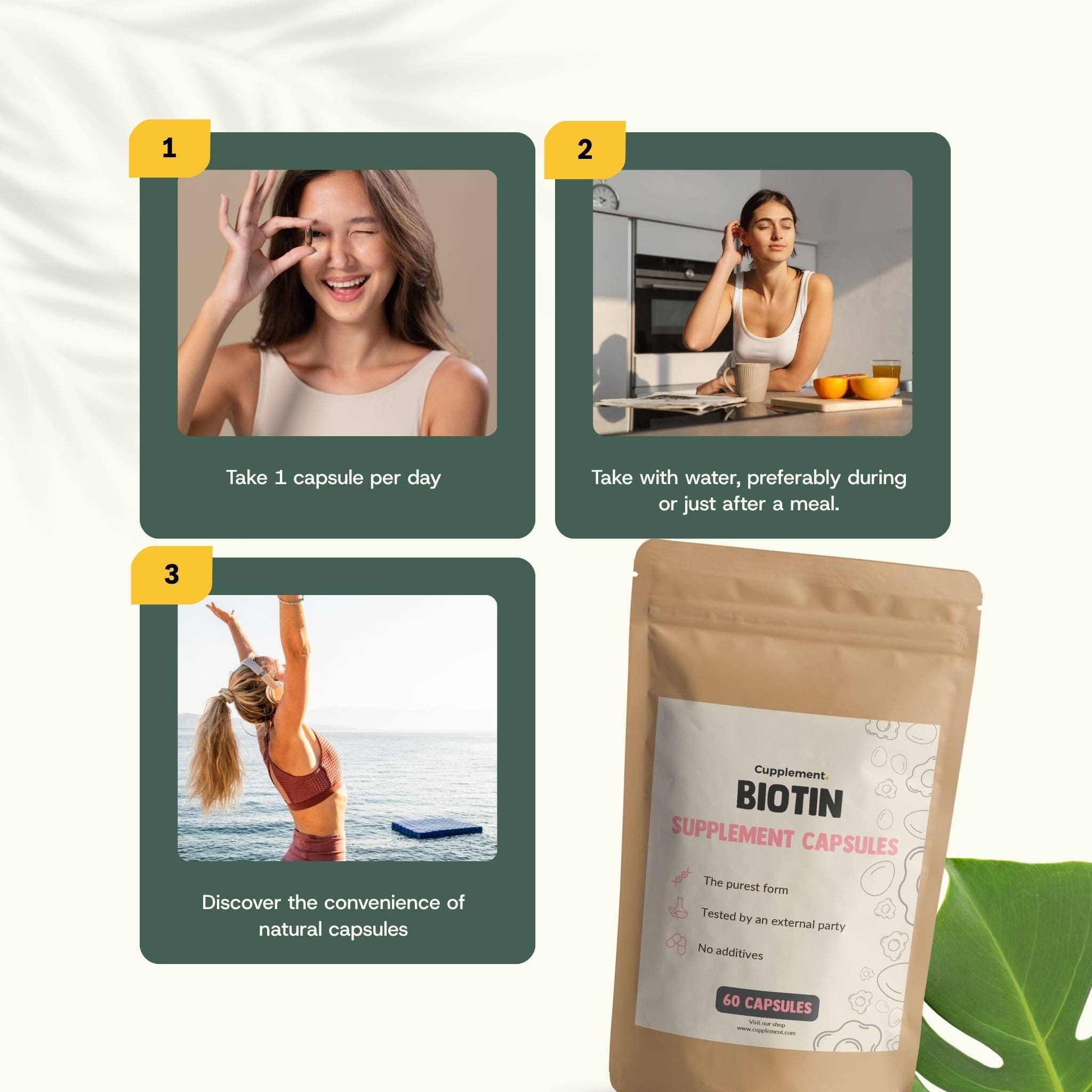 Cupplement b.v. - Vendita all'ingrosso Vitamine/integratori orali - Capsule di Biotina (Vitamina B8) 10.000 mcg 60 Capsule8