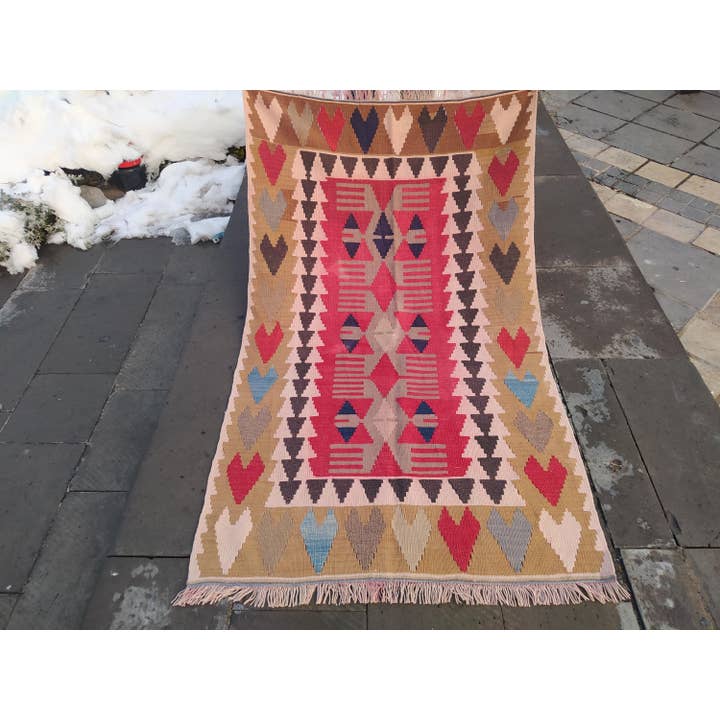 Boheme Kilim Tæppe | Uld Vintage | 3,5x5,9ft for engroshandel hos Oushak Rugs