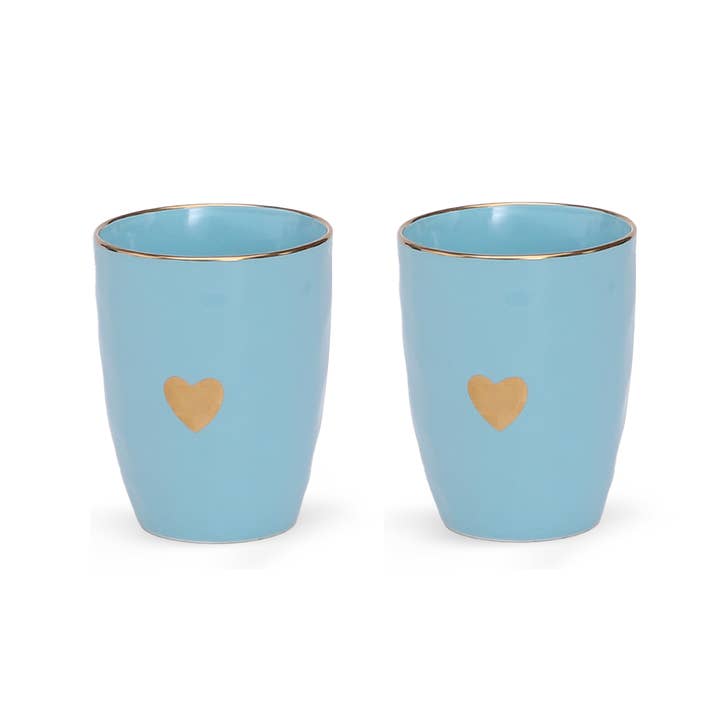 Set of 2 blue morning cuddle tumblers D8 H10.3cm for wholesale by Opjet Paris