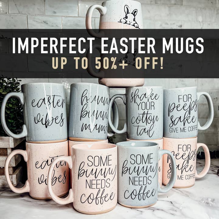 Gia Roma - Wholesale Coffee Mug - Imperfect Easter Coffee Mugs 50% OFF - Pastel Ceramic Mugs1