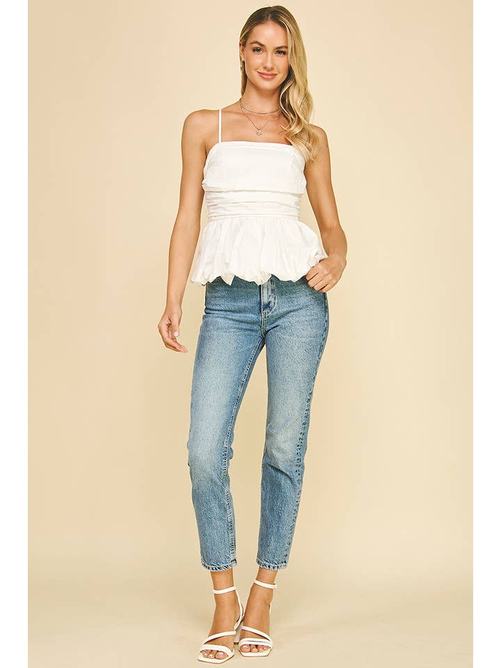 PINCH - Wholesale Blouse - Women's - BUBBLED HEM SLEEVELESS TOP - 6072T16