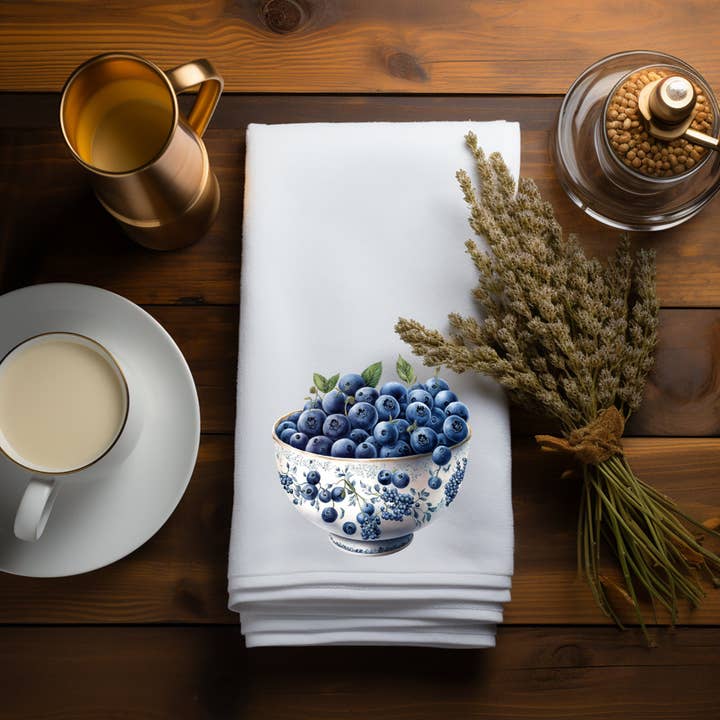 Fernville Creations – wholesale Tea towel – Blueberry Elegant Luxury Kitchen Hand Towel Decor