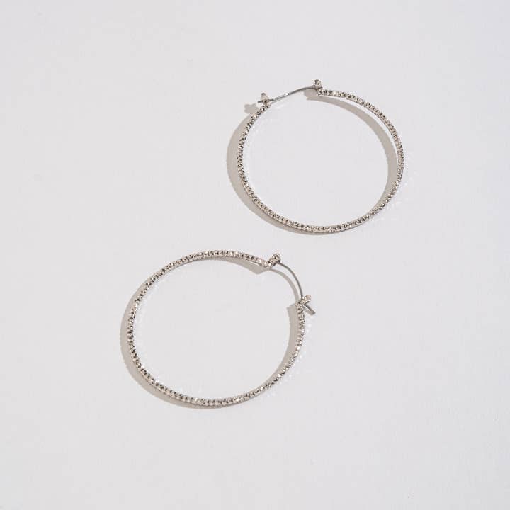 Howard's - Wholesale Hoop Earrings - Large Textured Hoop Earrings