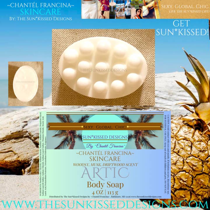 Artic Massage Bar Body Soap ~Chantél Francina SKINCARE for wholesale by The Sun*Kissed Designs By ~Chantél Francina~