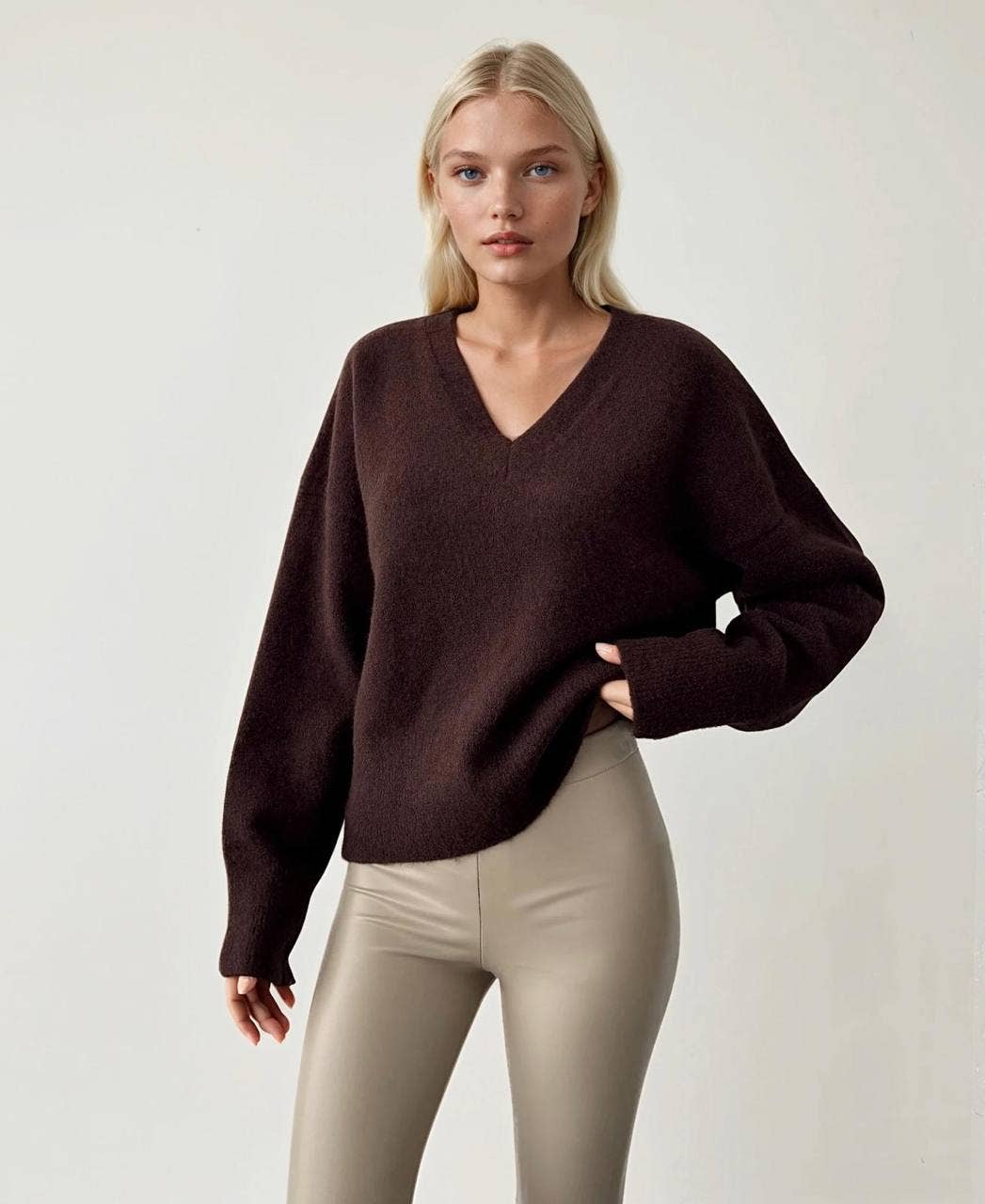 Anaz - Wholesale Knit Sweater - Women's - V-neck Sweaters0