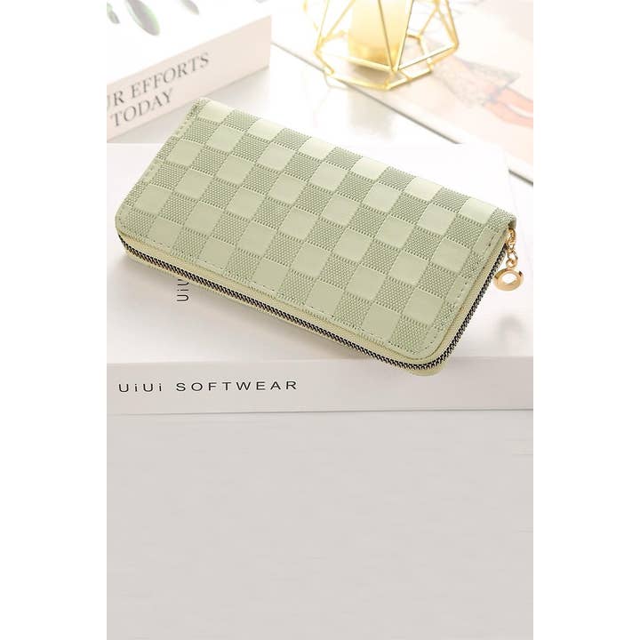 42POPS - Wholesale Wallet - Women's - ,....0806 Checkered Monogram Vegan Leather Long Wallet SI-279502