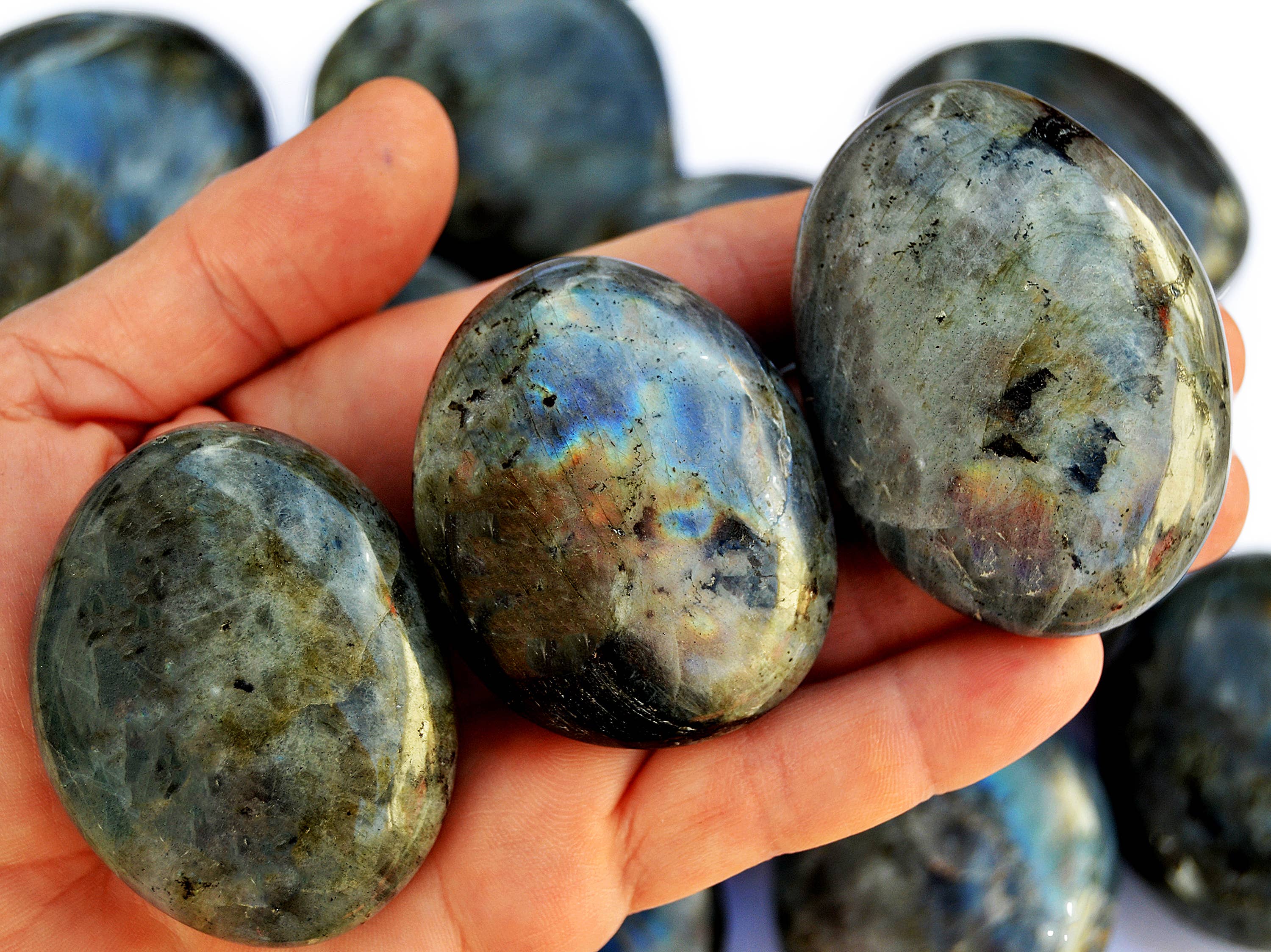 Kaia & Crystals – Großhandel Spiritueller Stein/Kristall – Labradorit-Palmenstein (50-70 mm)2